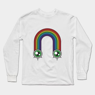 rainbow with eyes Long Sleeve T-Shirt